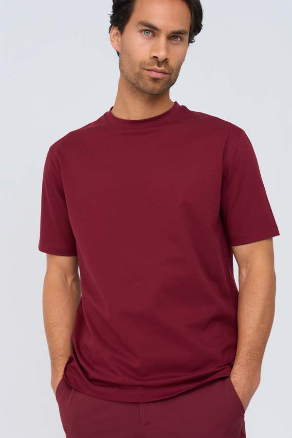 Men Cotton T Shirt | Burgundy