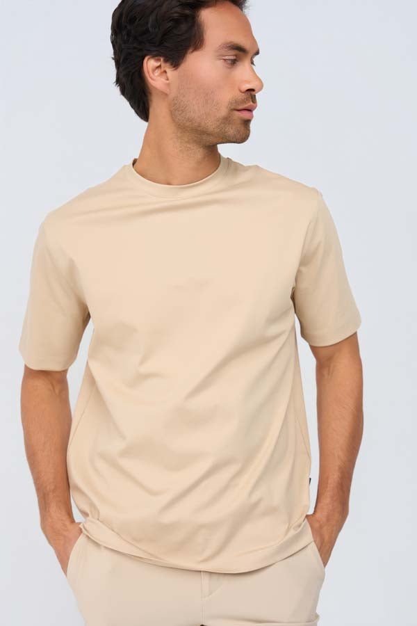 Men Cotton T-Shirt | Beige