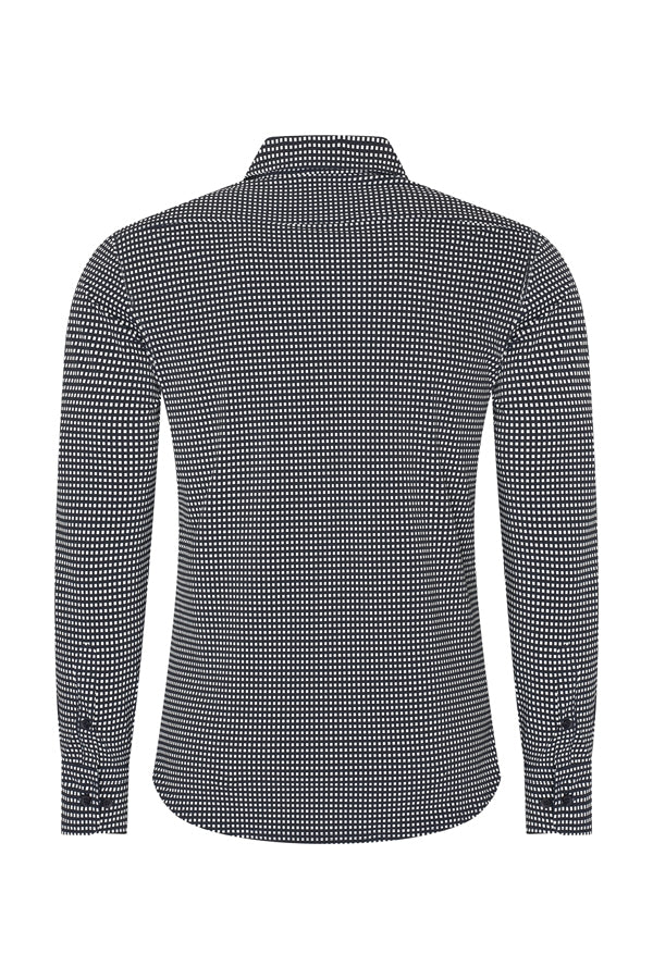 Men Shirt Check Print | Off White | D.Blue