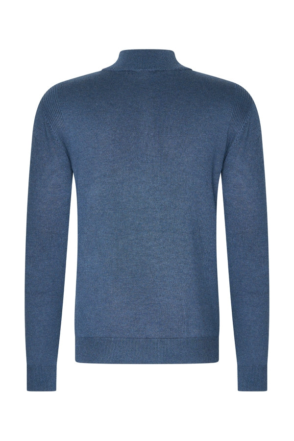 Men Pullover Zip | Blue
