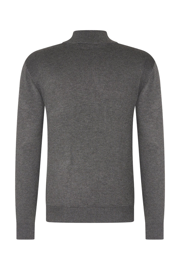 Men Pullover Zip | Dark Grey