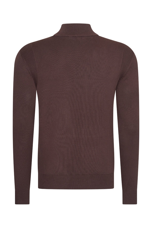Men Cardigan Zip | Espresso