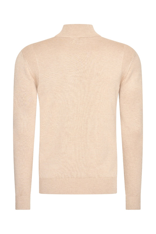 Men Cardigan Zip | Beige