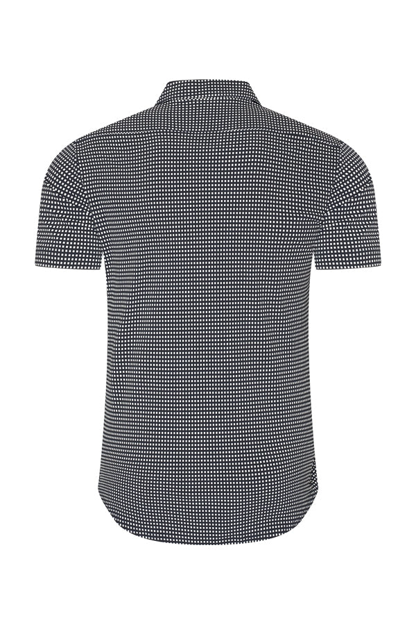 Men Shirt Check Print | Off White | D.Blue