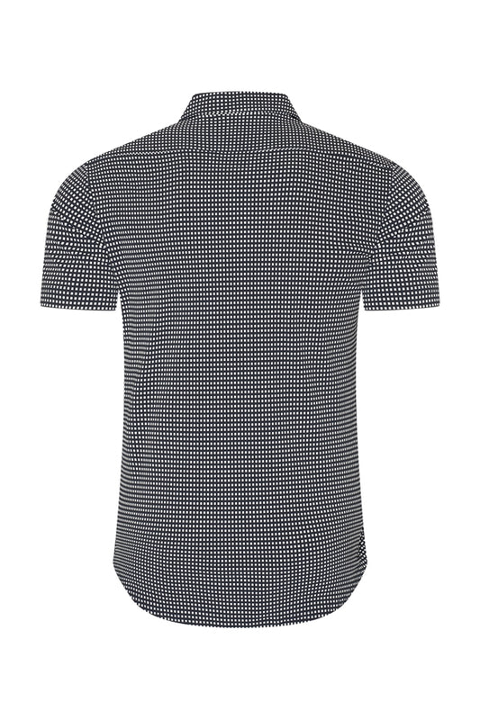 Men Shirt Check Print | Off White | D.Blue