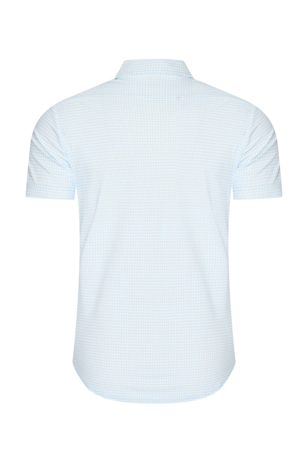 Men Shirt Check Print | Off White | L.Blue