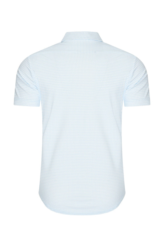 Men Shirt Check Print | Off White | L.Blue