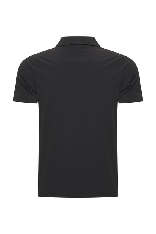 Men V Neck Polo Shirt | Black