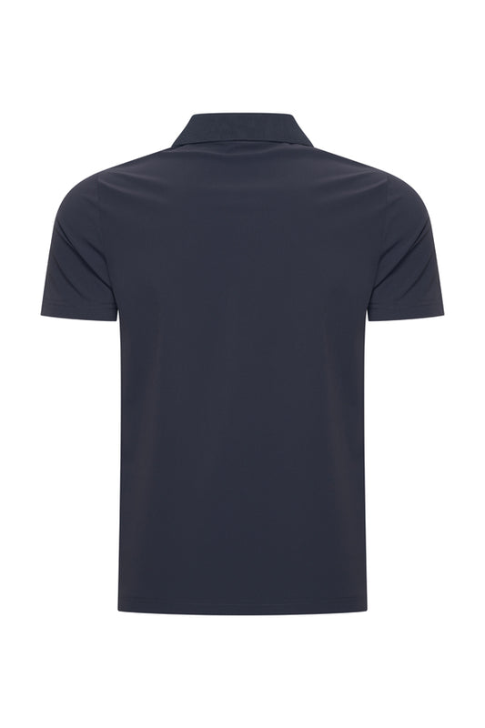 Men V Neck Polo Shirt | Dark Blue