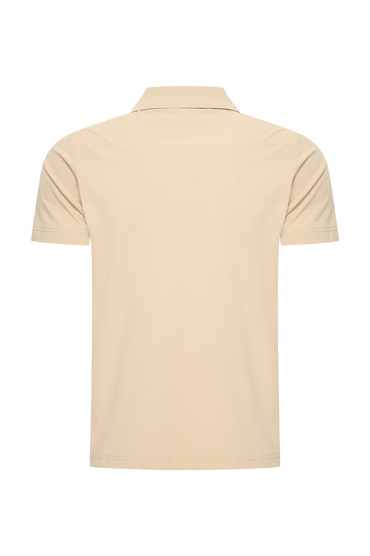 Men V Neck Polo Shirt | Sand