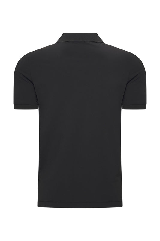 Men Zip Polo Shirt | Black