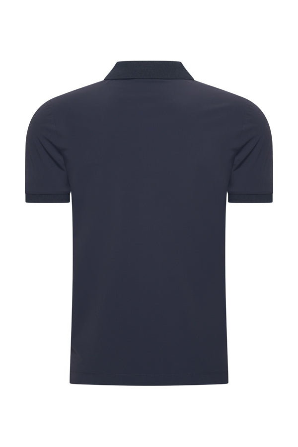 Men Zip Polo Shirt | Dark Blue