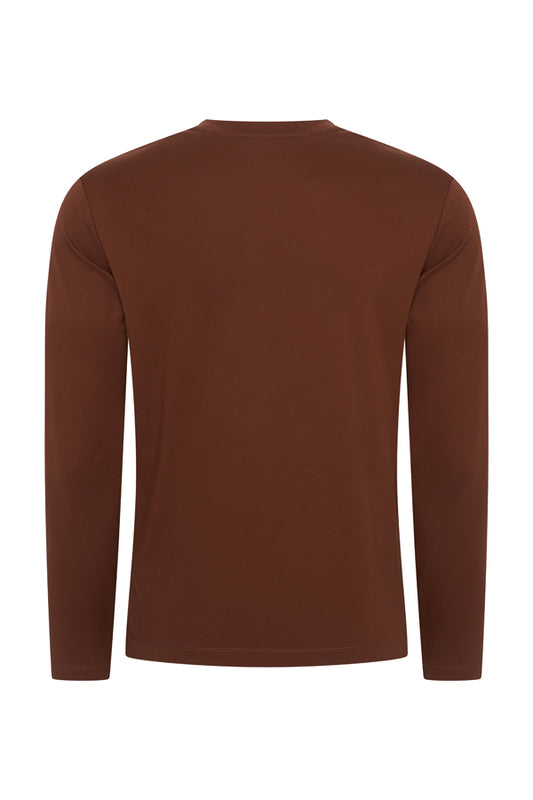 Men Cotton Shirt Long Sleeves | Brown Stone