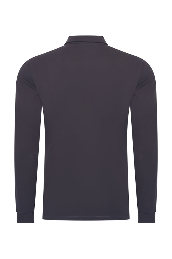 Men's Polo Cotton Long Sleeves | Dark Grey