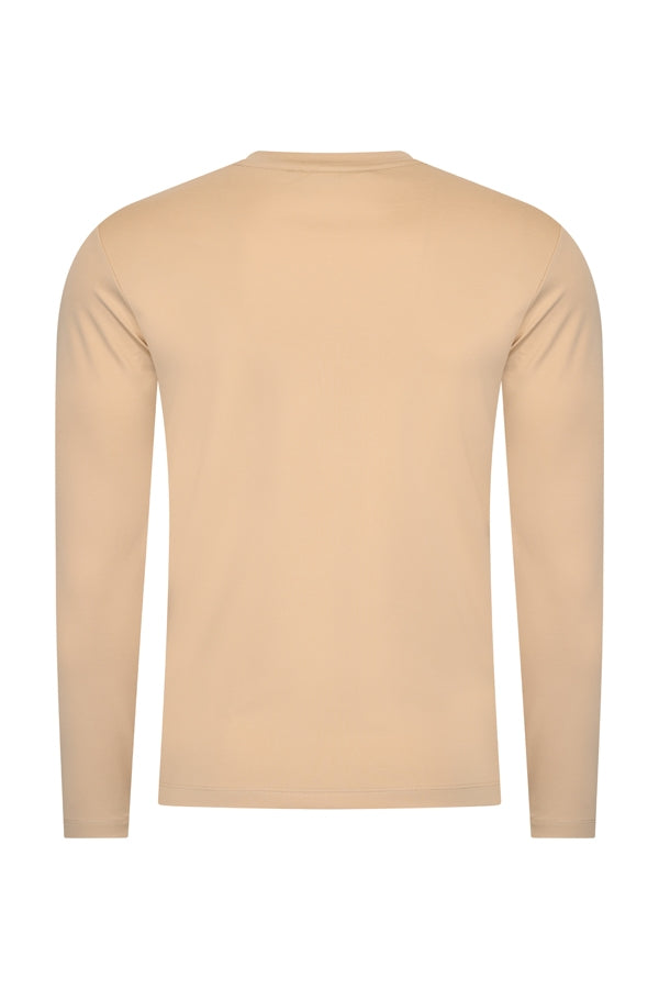 Herren Baumwollhemd Langarm | Beige