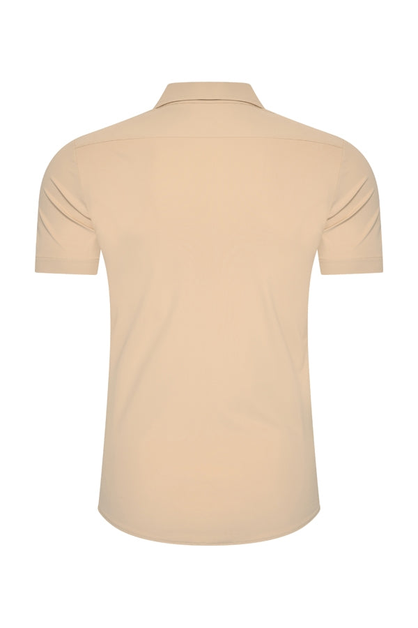 Men Shirt Short Sleeve | Beige