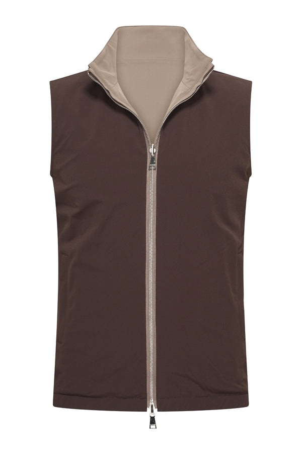 Men Gilet Reversible | Falcon | Espresso