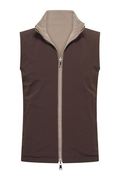 Men Gilet Reversible | Falcon | Espresso