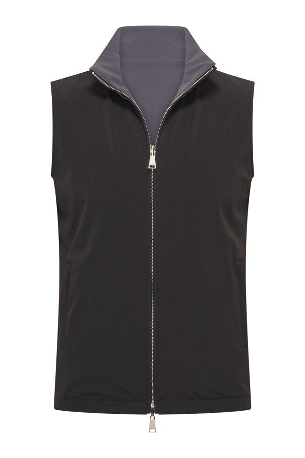 Men Gilet Reversible | Black | Grey