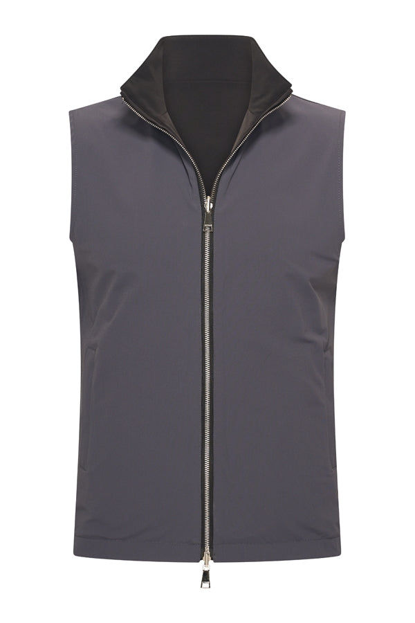Men Gilet Reversible | Black | Grey