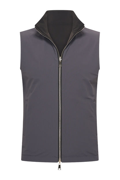 Men Gilet Reversible | Black | Grey