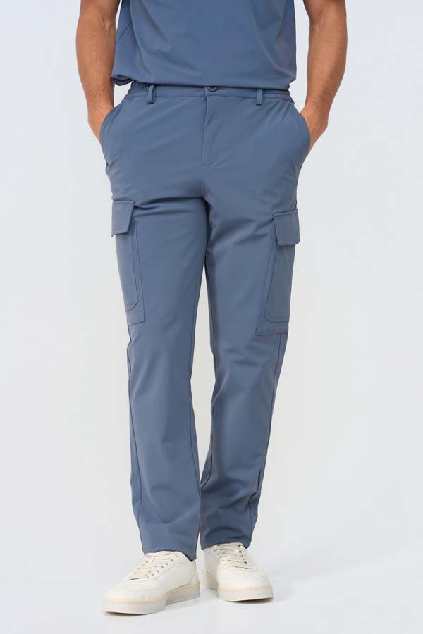 Men Trousers Straight Cargo | Cloud Blue