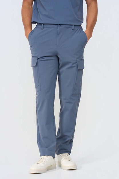 Men Trousers Straight Cargo | Cloud Blue