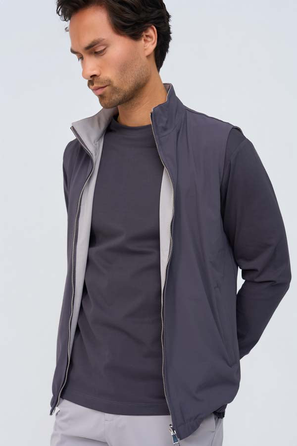 Men Gilet Reversible | D.Grey | Elephant Grey