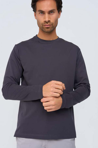 Men Cotton Shirt Long Sleeves | Dark Grey