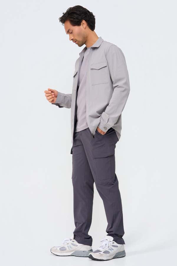 Men Trousers Straight Cargo | Dark Grey
