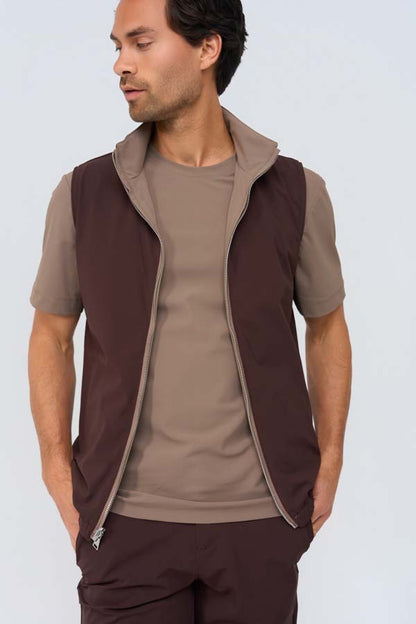Men Gilet Reversible | Falcon | Espresso