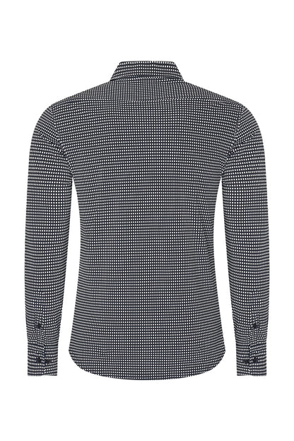Men Shirt Check Print | Off White | D.Blue