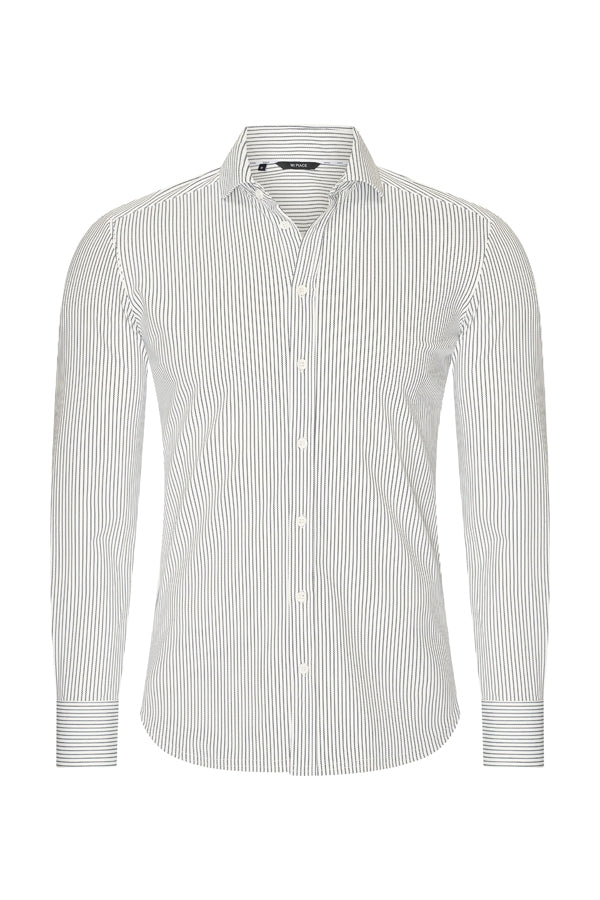 Men Shirt Cable Print | Off White | D.Blue