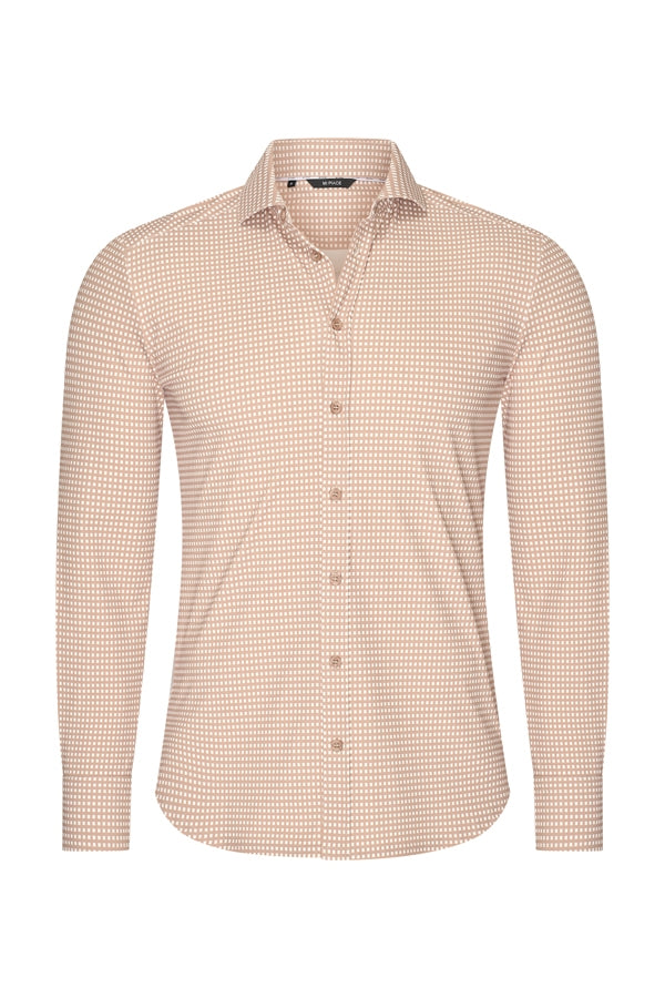 Men Shirt Check Print | Off White | Latte