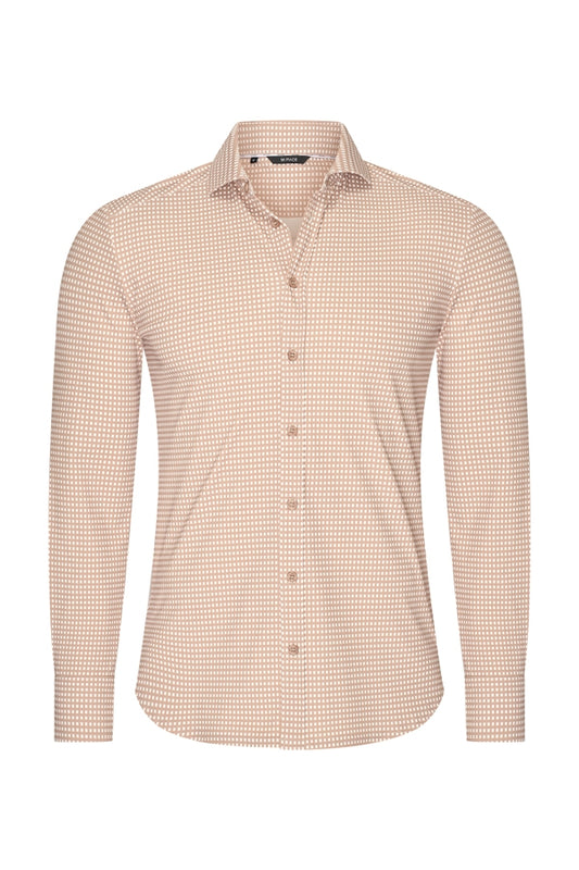 Men Shirt Check Print | Off White | Latte