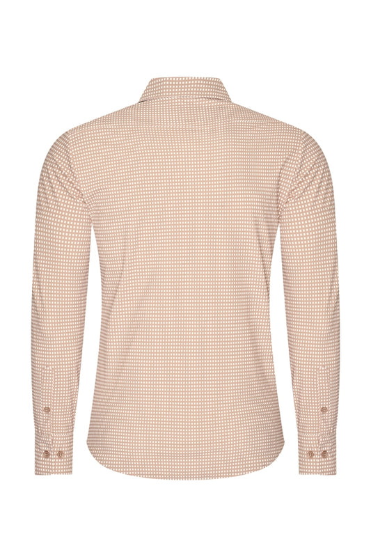 Men Shirt Check Print | Off White | Latte