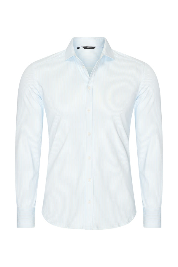 Men Shirt Cable Print | Off White | L.Blue