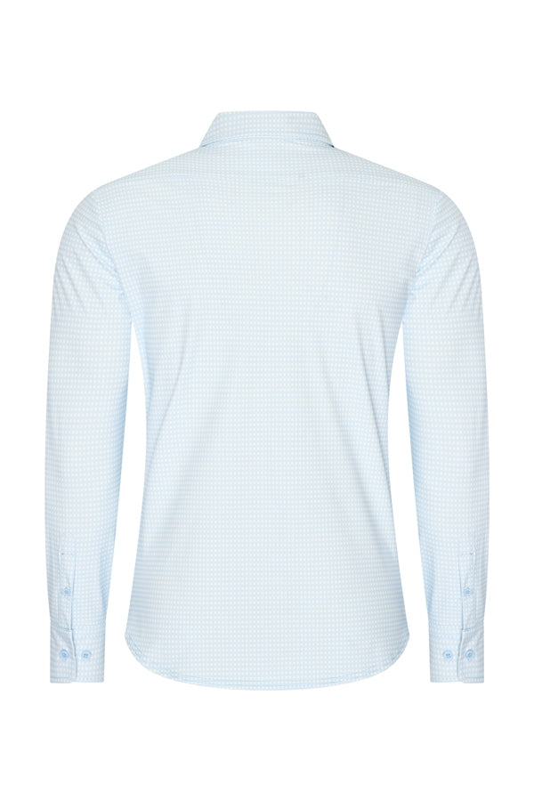 Men Shirt Check Print | Off White | L.Blue