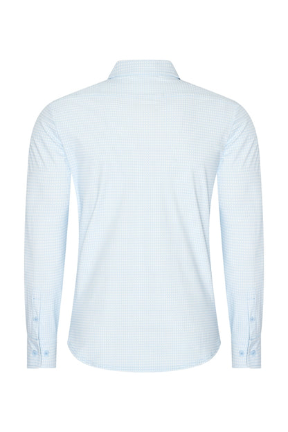 Men Shirt Check Print | Off White | L.Blue