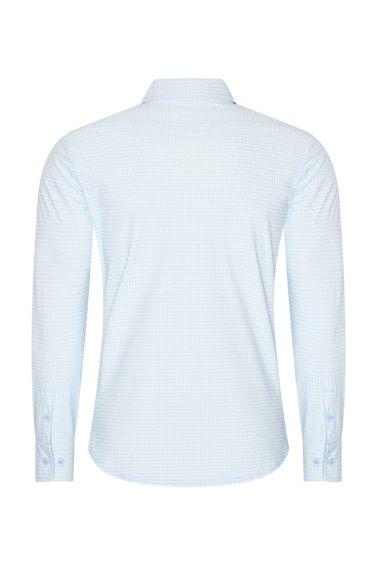 Men Shirt Check Print | Off White | L.Blue