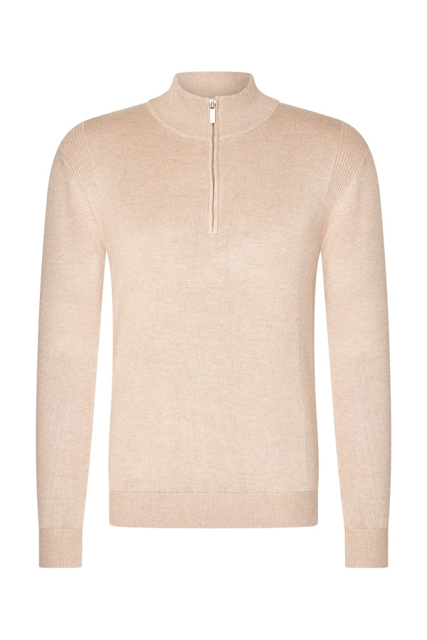 Men Pullover Zip | Beige