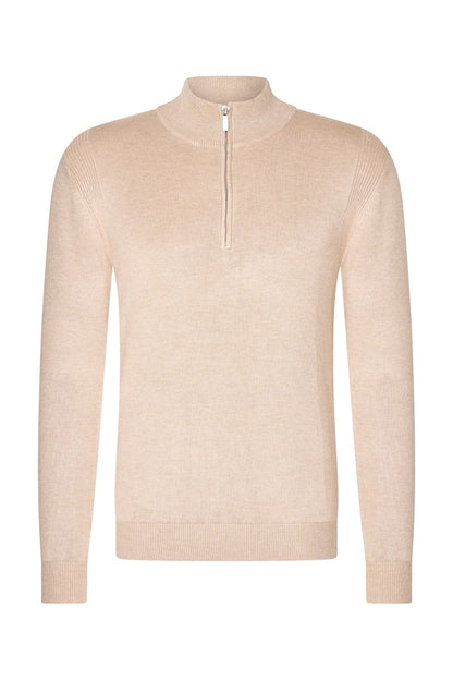 Men Pullover Zip | Beige