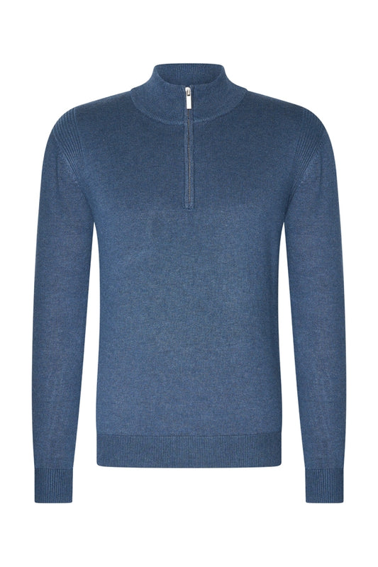 Men Pullover Zip | Blue