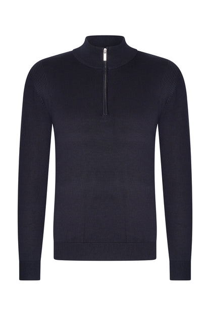 Men Pullover Zip | Dark Blue