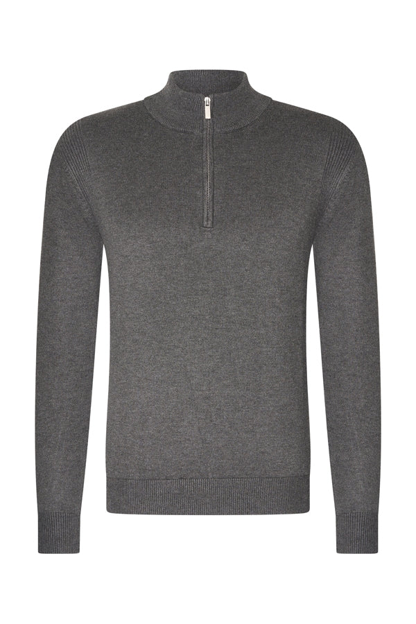 Men Pullover Zip | Dark Grey