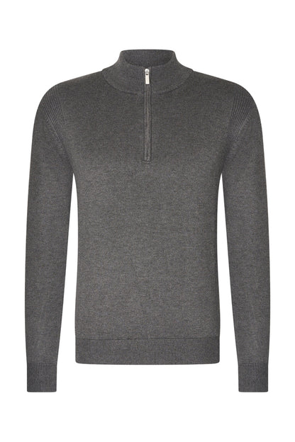 Men Pullover Zip | Dark Grey