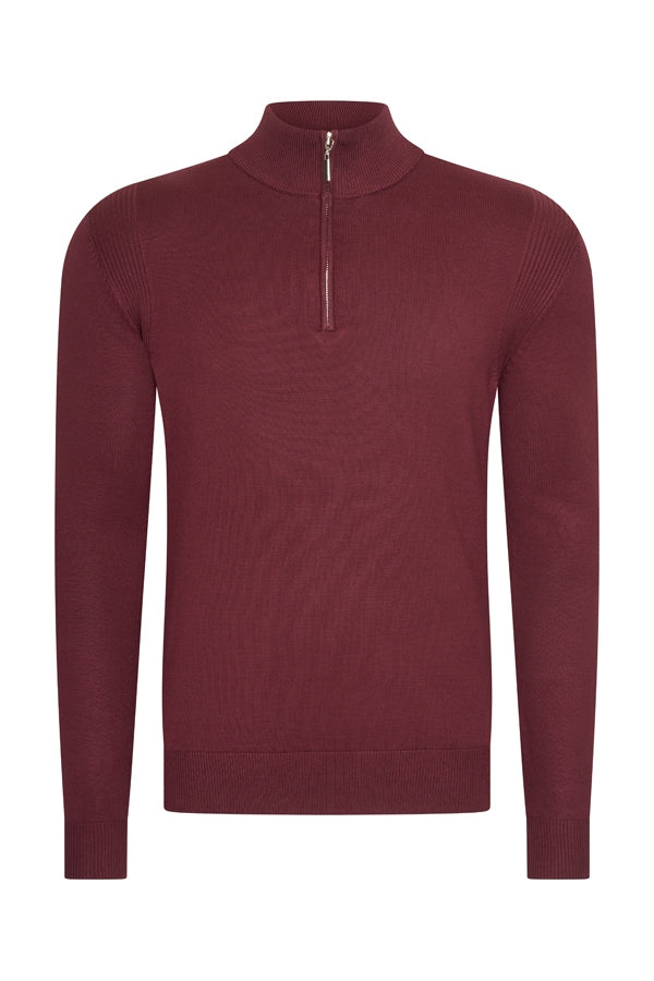 Men Pullover Zip | Burgundy