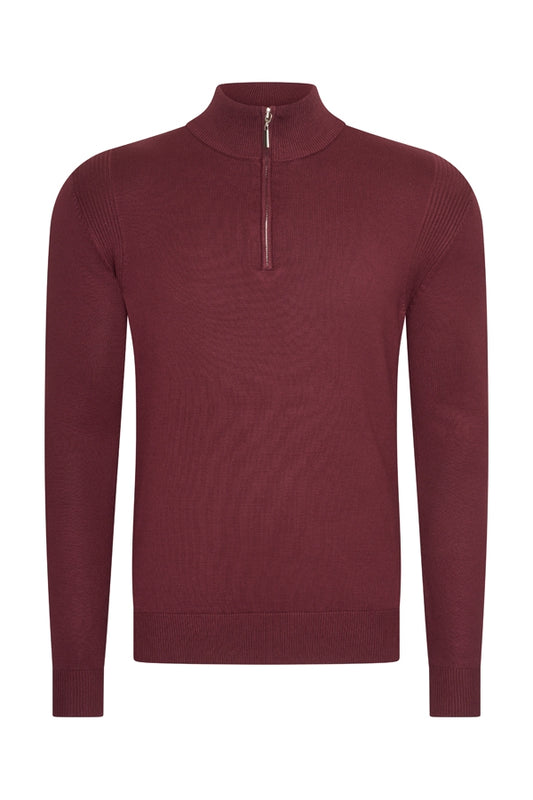 Men Pullover Zip | Burgundy