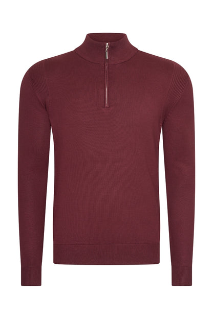 Men Pullover Zip | Burgundy
