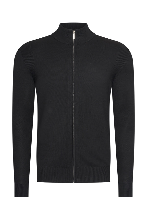 Men Cardigan Zip | Black